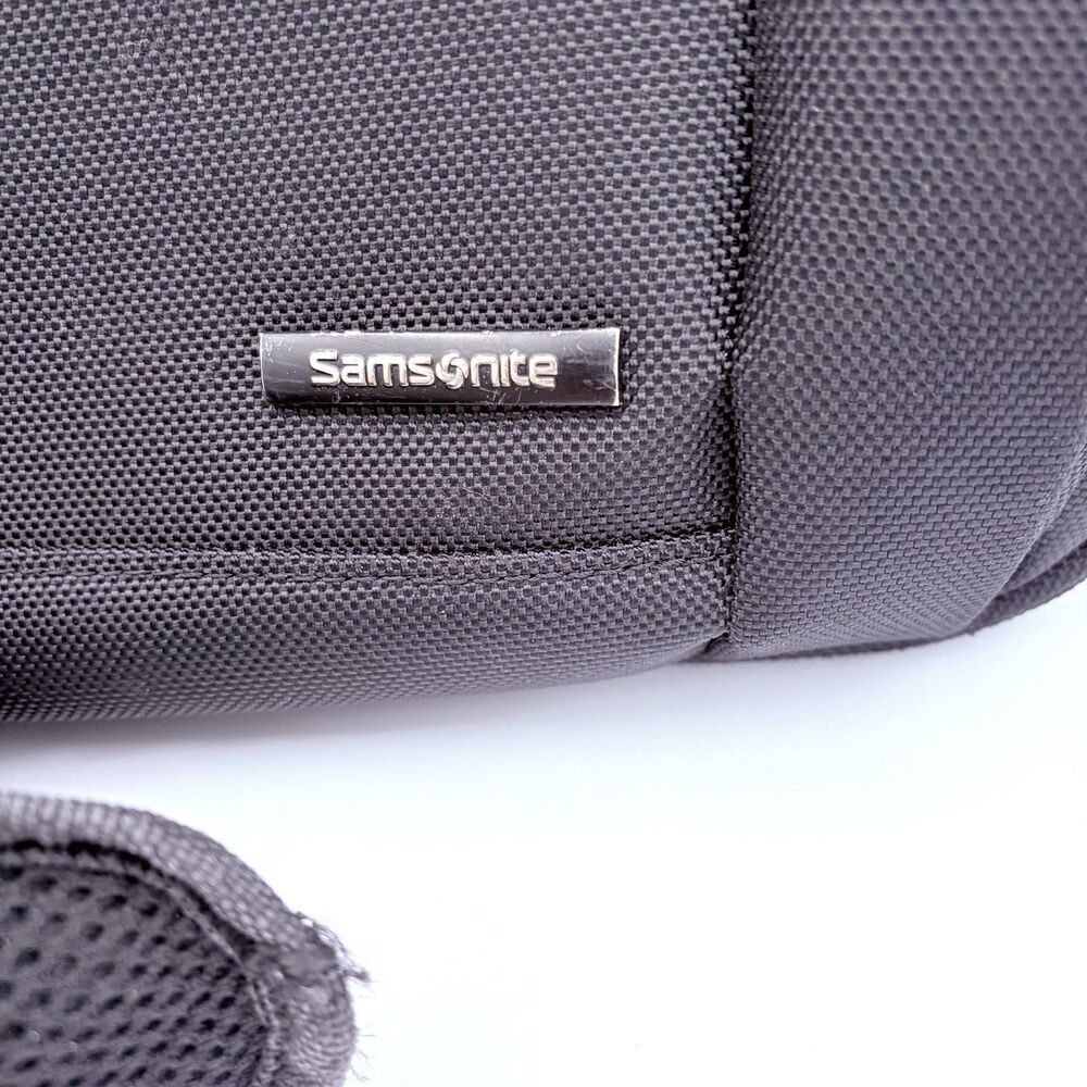 Samsonite Expandable Black Laptop Briefcase Bag Shoulder Strap Padded Softshell - Picture 2 of 9